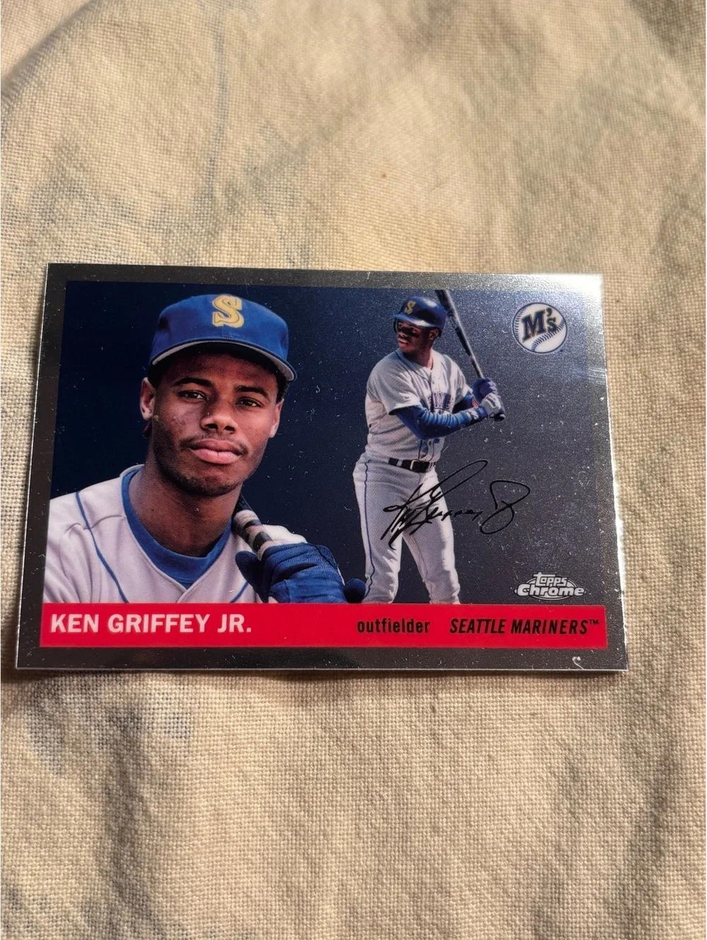 Ken Griffey Jr. 1992 Topps Chrome Baseball Card #405 Seattle